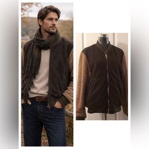 Diesel Reversible Bomber Jacket Size L Sherpa Fleece Utility Classic Casual